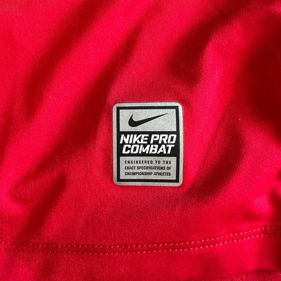 Nike Pro Combat Dri Fit Red Shirt - Picture 8 of 8
